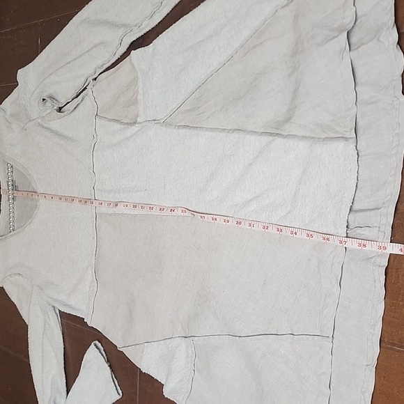 Anthropolgie Maeve Northwood Linen Bohemian V Neck Oatmeal Longsleeve Dress - Picture 6 of 11